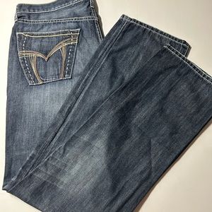 Monarchy‎ collection, men’s denim jeans with heavy stitch  boot cut size 36/34